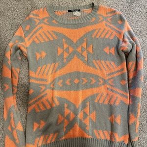 Coral and grey sweater